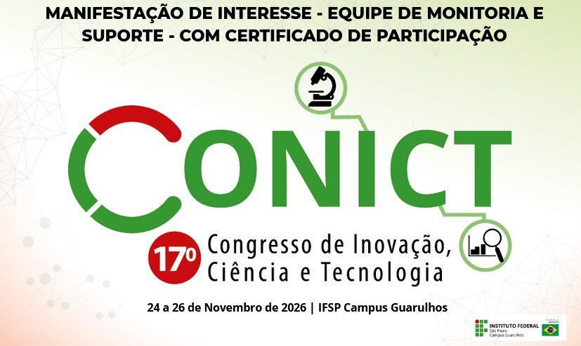 Banner Suporte Monitoria CONICT 2026