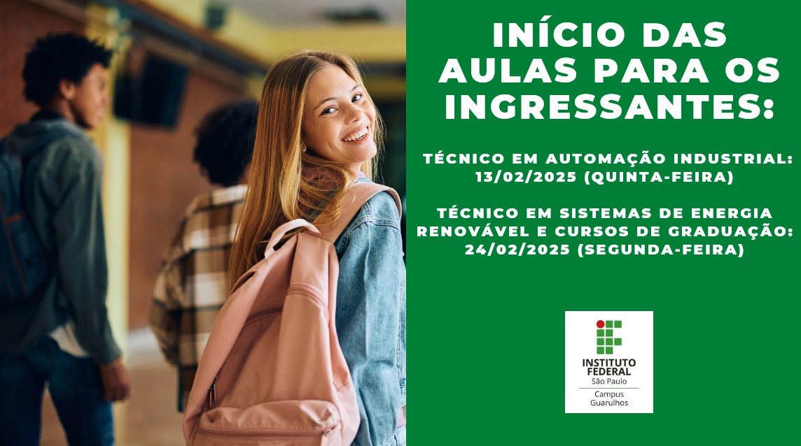 Início das aulas para os ingressantes