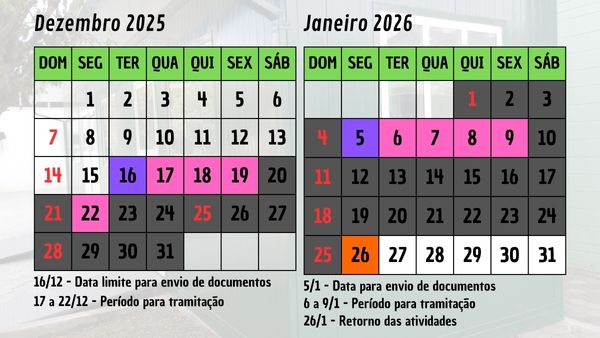 Calendario Estagio