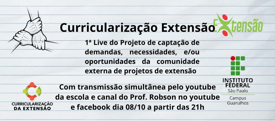 Primeira live do projeto de captação de necessidades, demandas e/ou oportunidades para criação de programas e projetos de extensão 