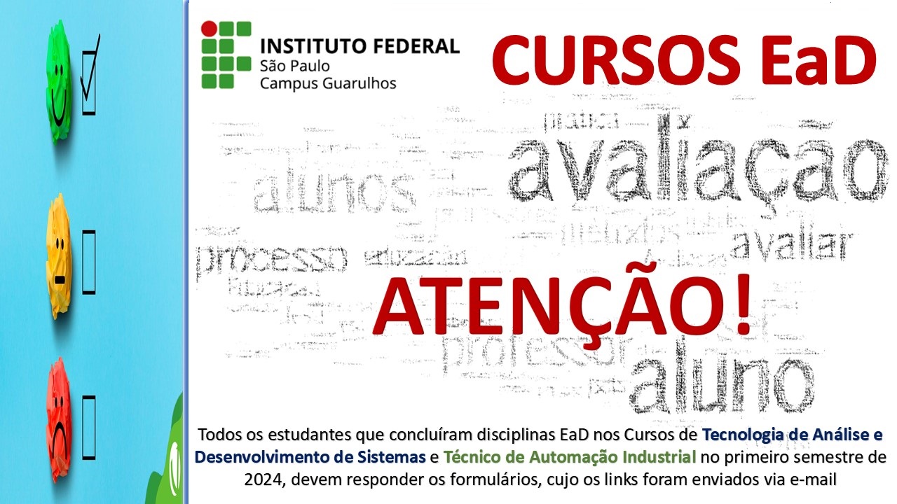 Atenção: avaliação dos cursos EaD