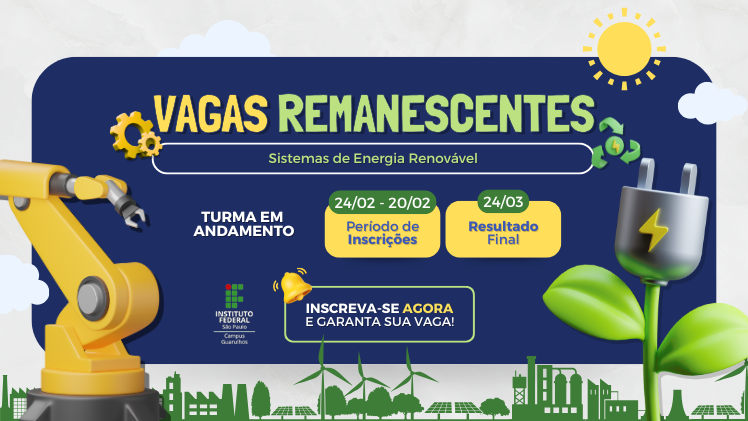 Vagas Remanescentes 1º Semestre de 2025 - Técnico em ER - Turma em Andamento